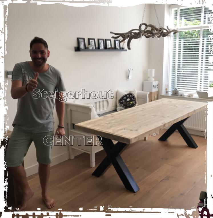 Industrieel Eettafel Eetkamertafel Vergadertafel 300 400cm, Huis en Inrichting, Tafels | Eettafels, Industrieel Robuust Hout Staal Landelijk