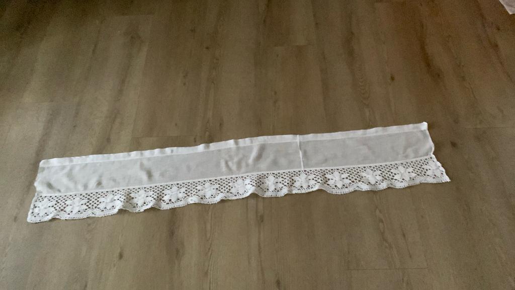 Mooi zgan Gebloemde Strook Vitrage Gordijn origin. Jaren 60, Jaren 60, 100 tot 150 cm, Ophalen of Verzenden, Zo goed als nieuw