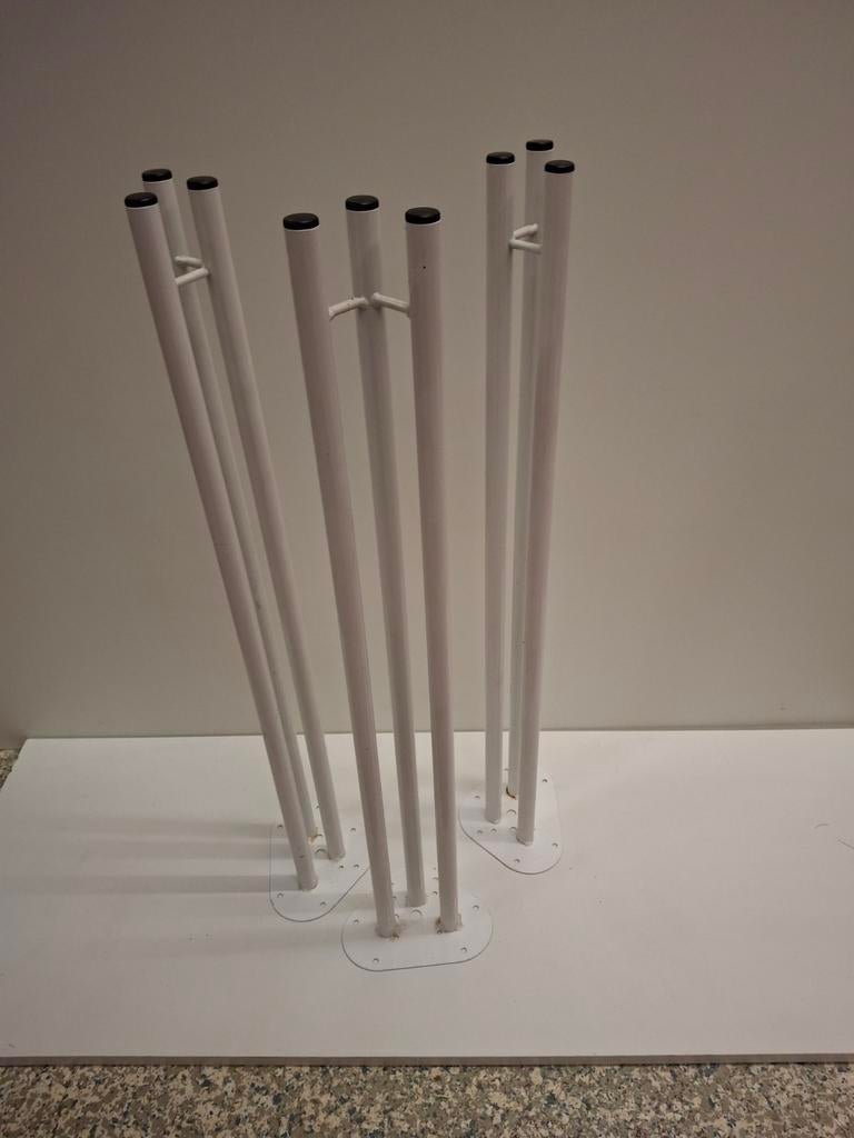 wit gelakt metalen tafelpoten  3 stuks, Minder dan 50 cm, 50 tot 100 cm, Rond, Nieuw