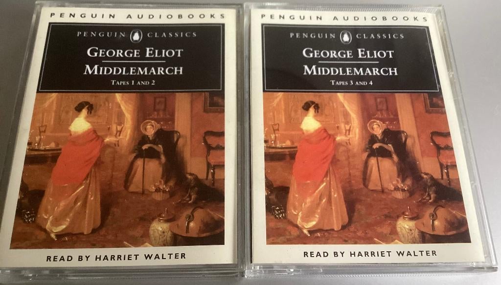 George Eliot Middlemarch luistercassettes 4 stuks, Boeken, Ophalen of Verzenden, George Eliot, Cassette, Volwassene
