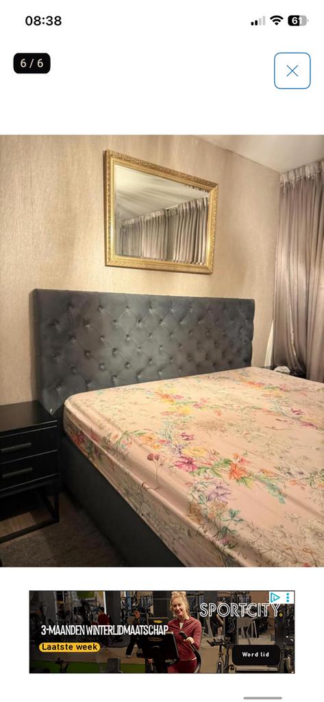 Boxspring swiss en sense 180x210, Ophalen of Verzenden, Zo goed als nieuw, Tweepersoons