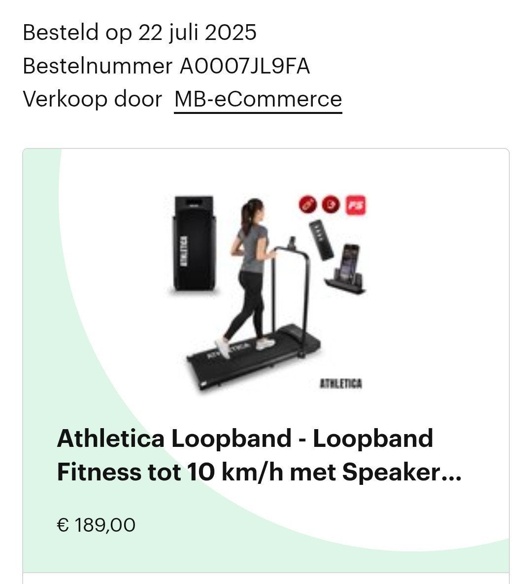 Athletica Loopband - Fitness tot 10 km/h, Ophalen, Zo goed als nieuw, Metaal, Loopband