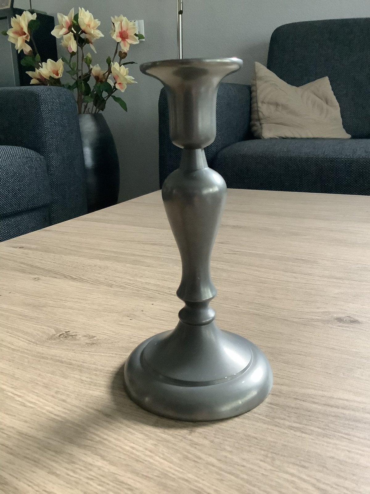 Tinnen kandelaar, Ophalen of Verzenden