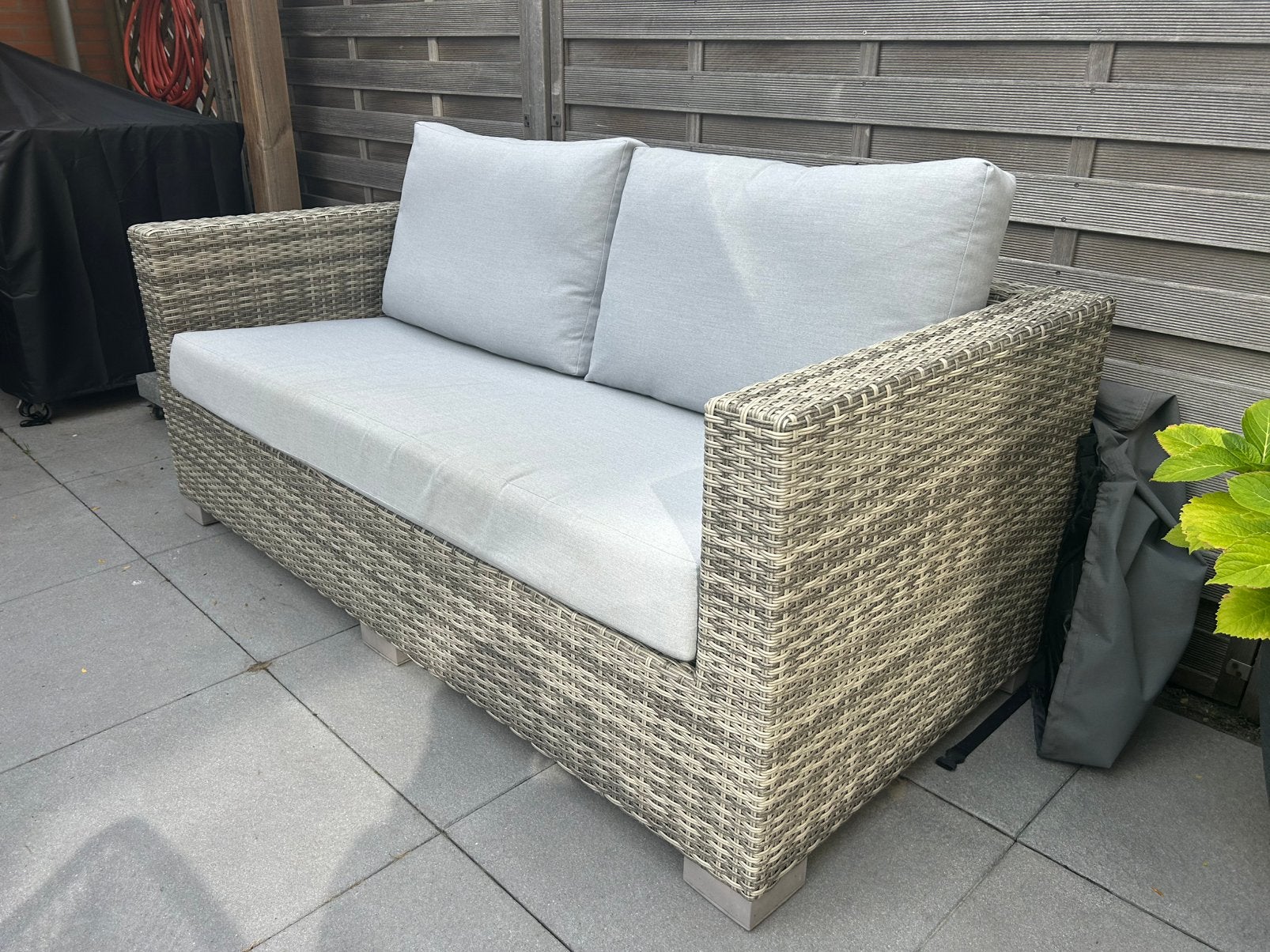 Loungebank wicker, Tuin en Terras, Ophalen, Gebruikt, 3 zitplaatsen, Loungeset