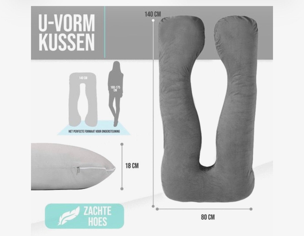 Comfortabel U-vorm kussen - Ideaal voor ondersteuning, Huis en Inrichting, Ophalen, Overige maten, Nieuw, Kussen