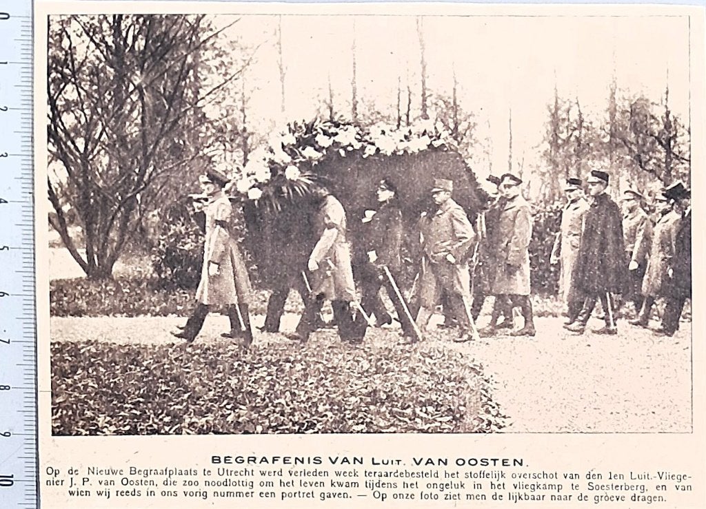 Leger 1918; begrafenis vliegenier van Oosten in Utrecht, Verzenden, Voor 1940, Gebruikt, Overige onderwerpen