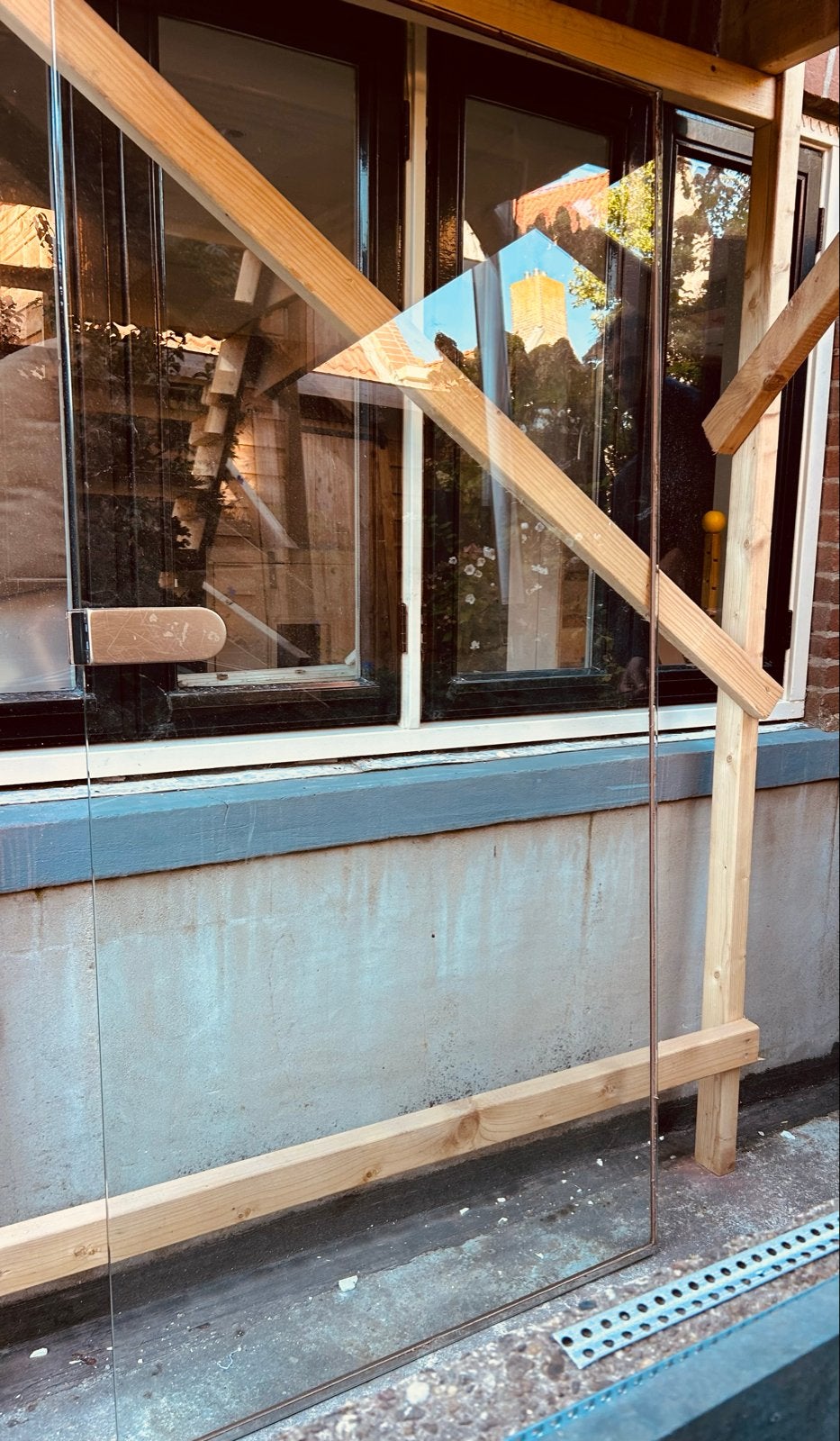 Glazen deuren set met beslag, Ophalen, Gebruikt, 80 tot 100 cm, Binnendeur