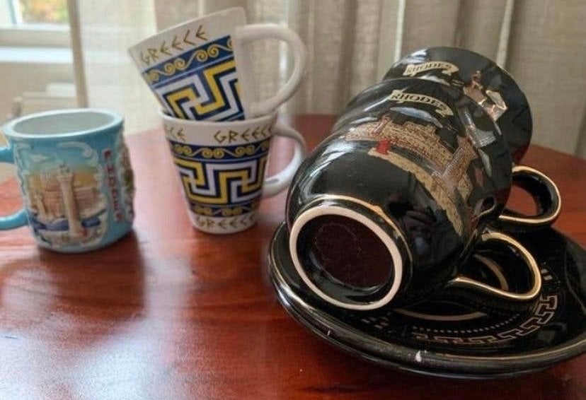 Griekse souvenir kopjes en mokken - Rhodos en Griekenland, Overige merken, Keramiek, Nieuw, Ophalen of Verzenden