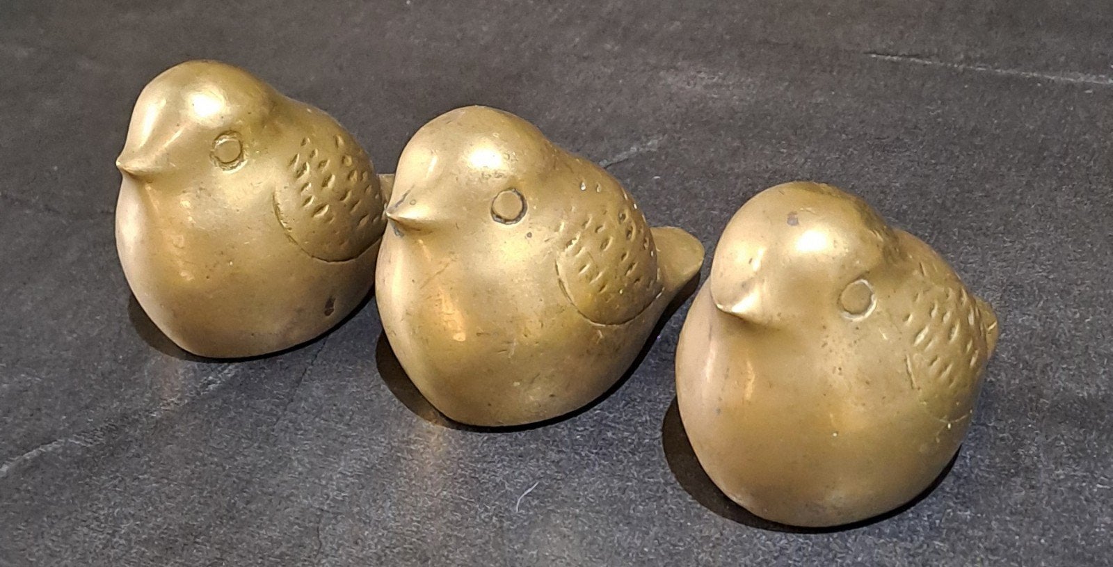 Set van 3 messing vogeltjes - decoratieve beeldjes, Ophalen of Verzenden