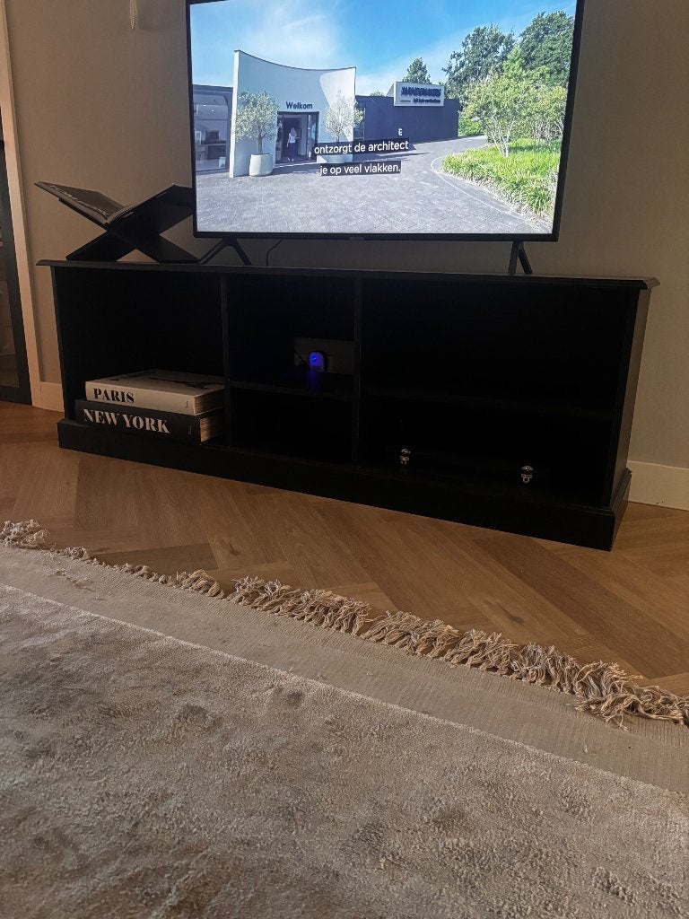 Zwarte tv meubel, Ophalen, Gebruikt, Zwart, 50 tot 100 cm