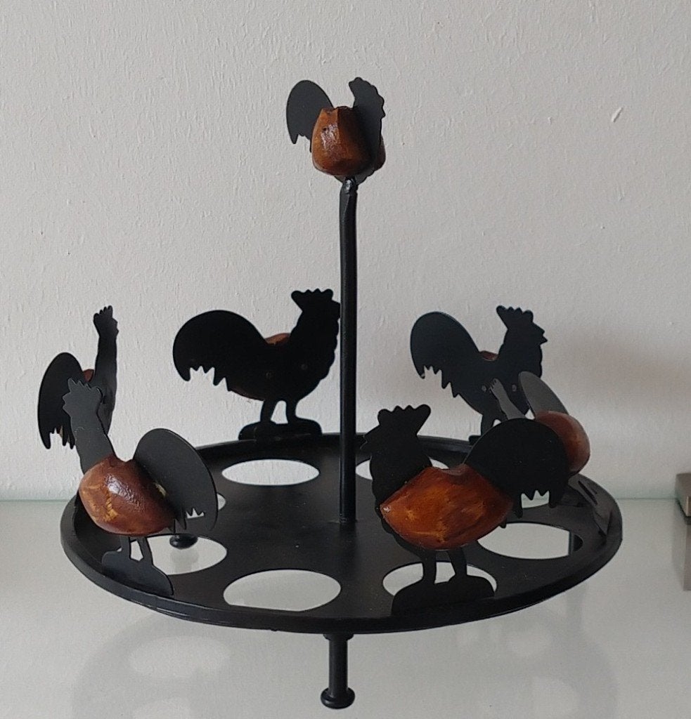 eierstandaard vintage metaal onyx, volgnr 20, Gebruikt, Overige typen, Vintage, Ophalen of Verzenden