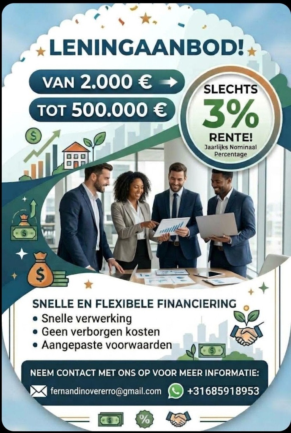 Leningaanbod van €2.000 tot €500.000, Kleding | Dames, Verzenden, Nieuw