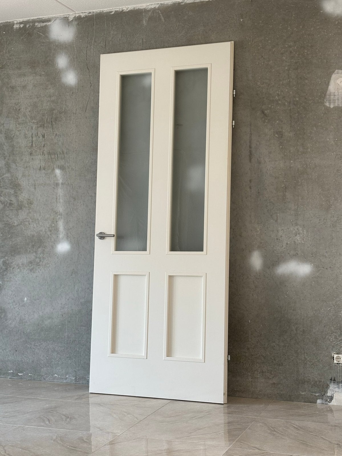 Opdek Binnendeur met glas en Nemef slot, Gebruikt, 80 tot 100 cm, Binnendeur, Ophalen of Verzenden