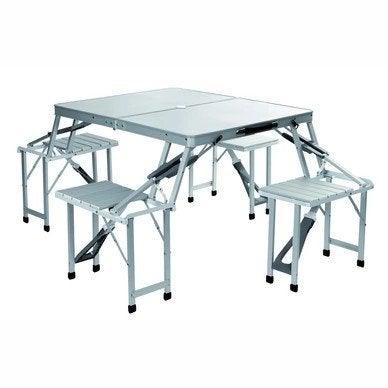 Opvouwbare Campingtafel met 4 Krukjes - Aluminium Bo-Camp, Ophalen, Nieuw, Campingtafel