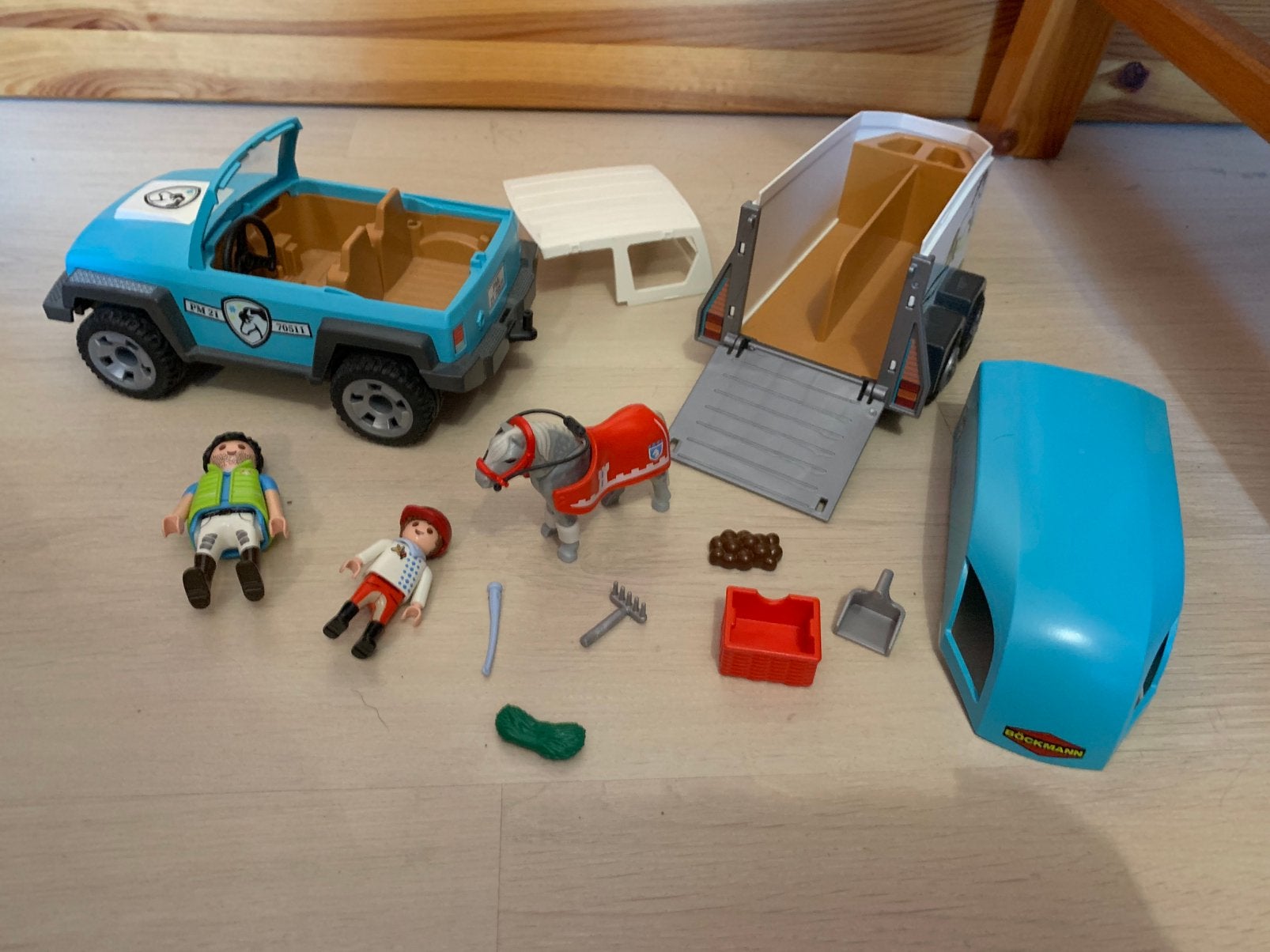 Paarden trailer Playmobil country, Ophalen of Verzenden, Zo goed als nieuw