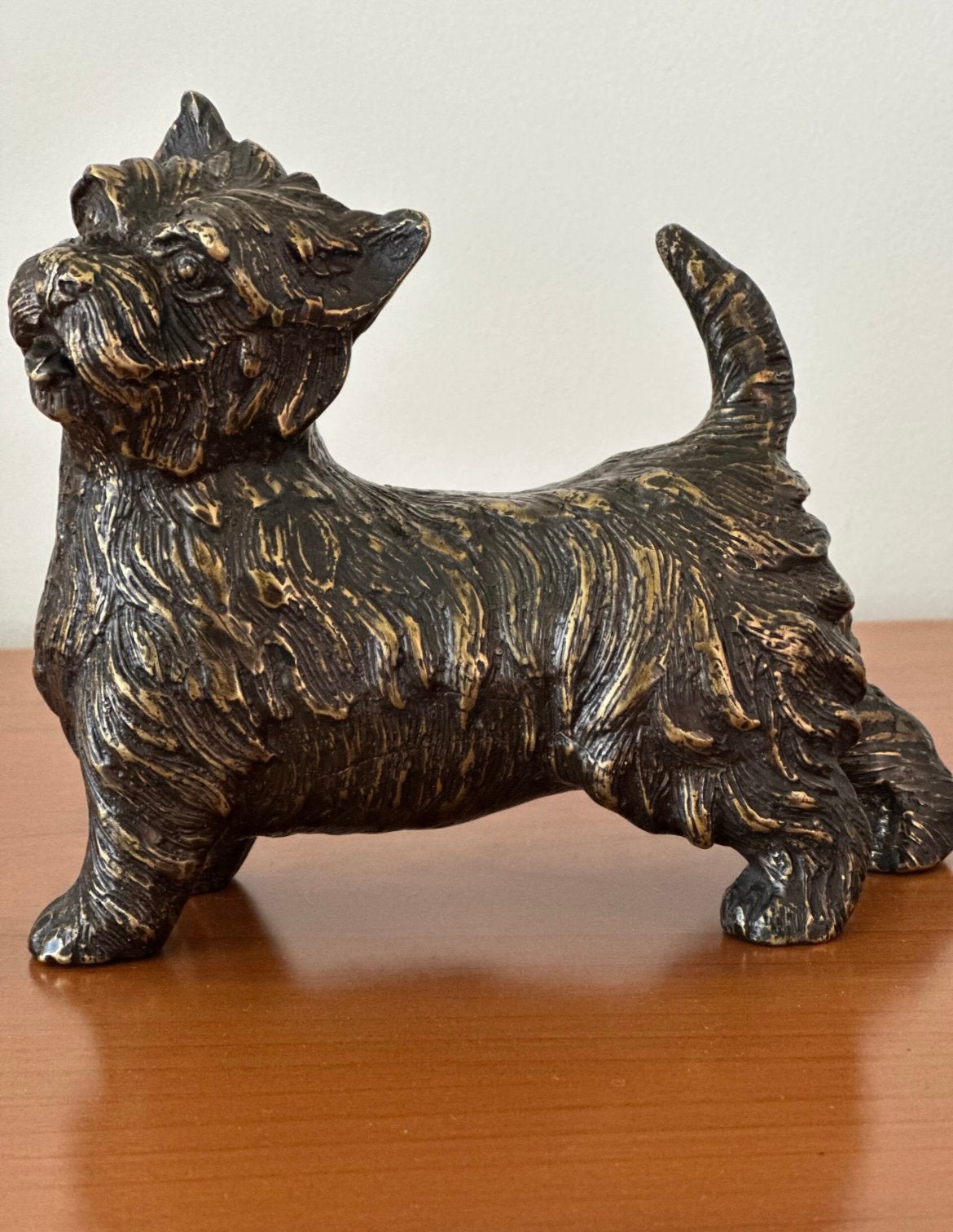 Brons beeldje Terrier, Ophalen of Verzenden, Zo goed als nieuw, Dier