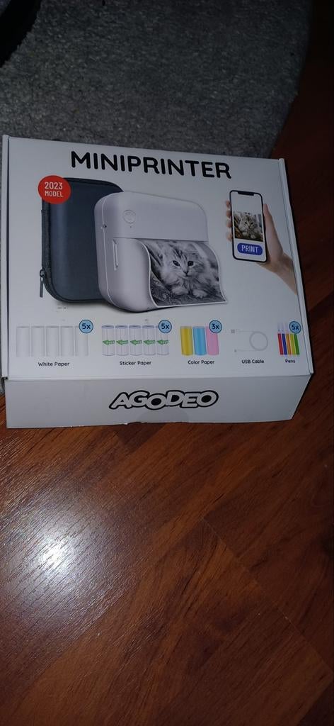 Mini Printer - Nieuw in doos, alleen open geweest, Computers en Software, Printers, Ophalen, Agodeo, Fotoprinter, Kleur printen