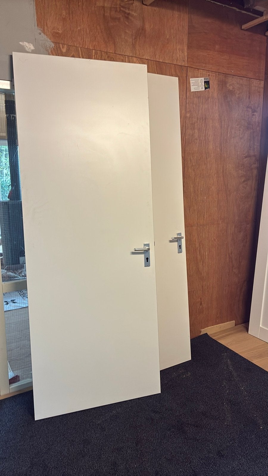 2 gebruikte HPL deuren (links en rechts) 231.5x88 cm, Ophalen, Gebruikt, 80 tot 100 cm, 215 cm of meer