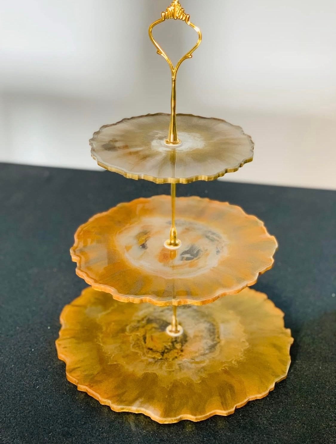 Luxe Epoxy Etagère - Goudkleurig Design, Etagère, Kunststof, Nieuw, Ophalen of Verzenden