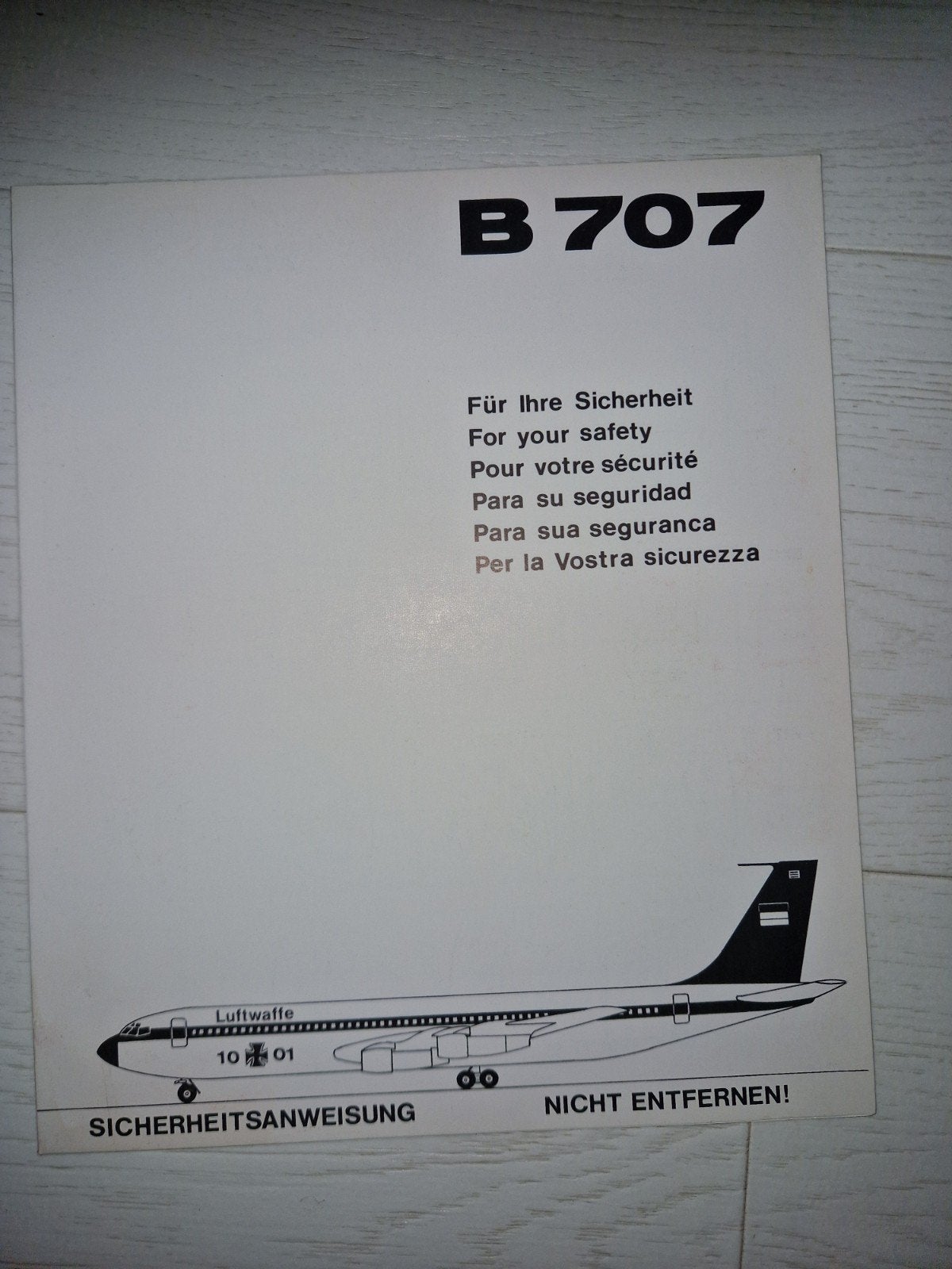 Boeing B707 Luftwaffe Veiligheidsinstructieboekje, Ophalen of Verzenden, Gelezen, Overige onderwerpen, Luftwaffe