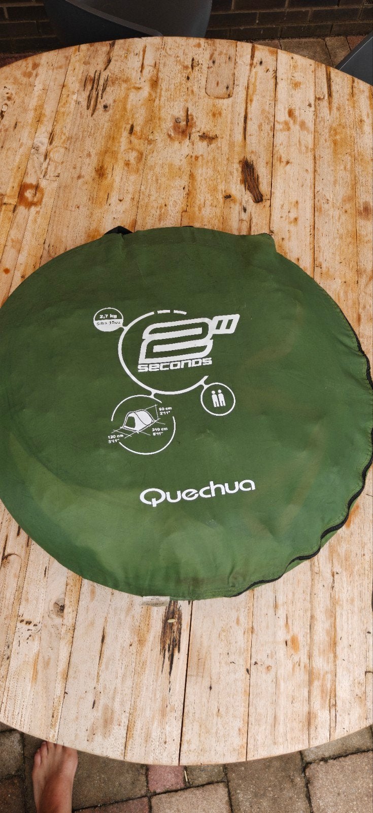 Quechua  Seconds tent - 2 persoons - Groen - Zo goed als nie, Ophalen, Zo goed als nieuw, Tot en met 2