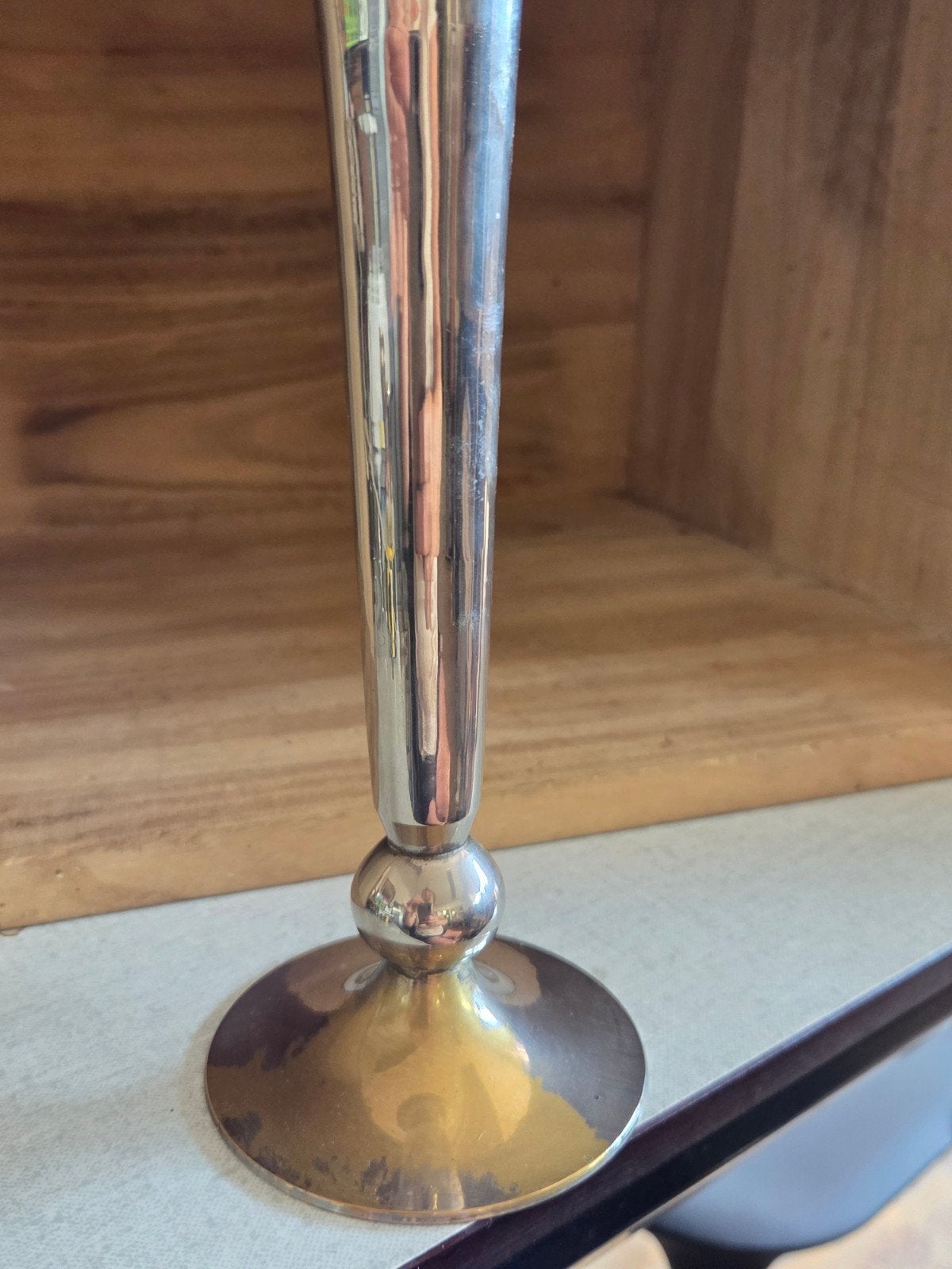 Vintage metalen vaas / bloemenhouder, Ophalen of Verzenden