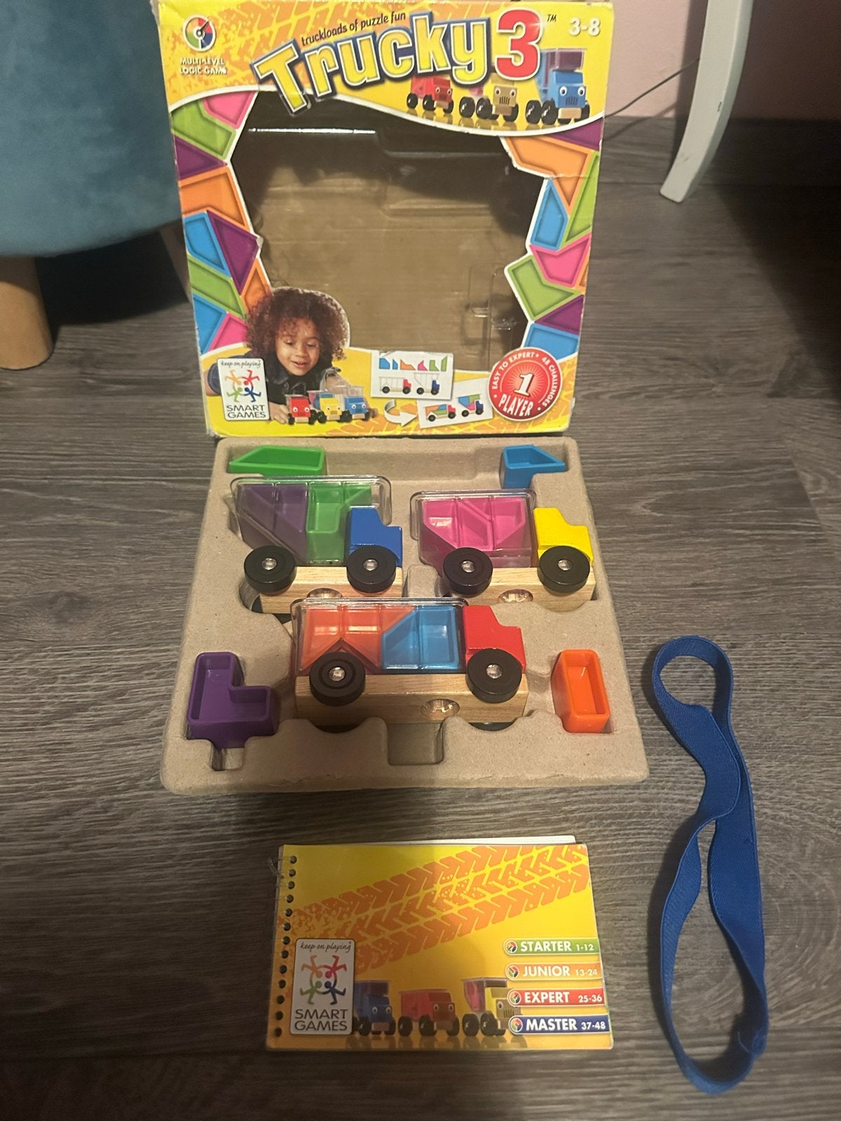 SmartGames Trucky 3 Houten Puzzelspel Vrachtwagens, 2 tot 4 jaar, Gebruikt, 10 tot 50 stukjes, Ophalen of Verzenden