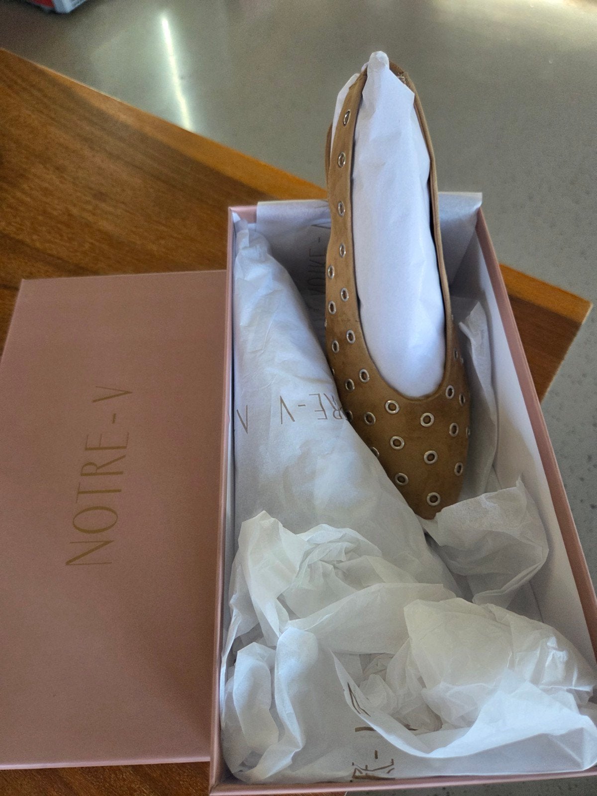 NOTRE-V Slingbacks Camel - Maat 39, Ophalen of Verzenden