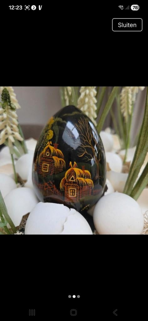 Handgeschilderd Russisch icoonei - Uniek decoratiestuk, Ophalen of Verzenden, Gebruikt