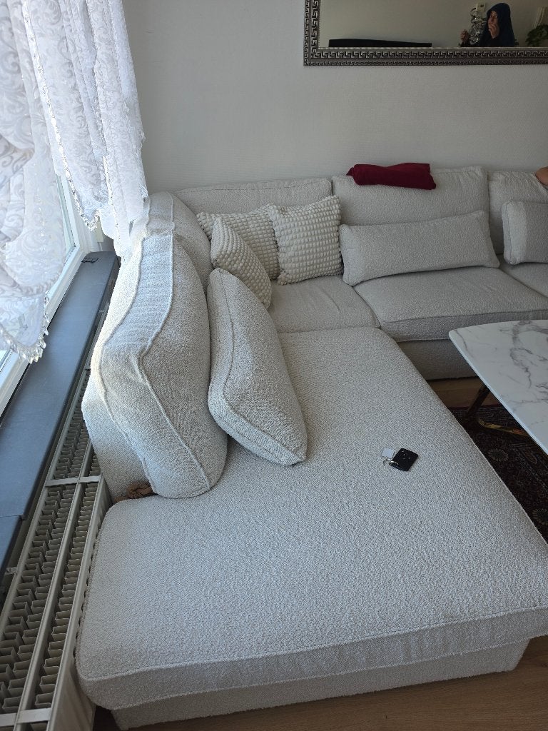 Meubels, Ophalen, 250 tot 300 cm, Teddy stof, Hoekbank