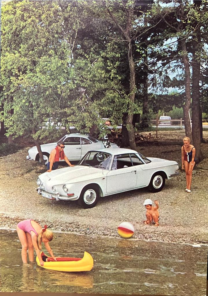 Ansichtkaart Reclame voor de Volkswagen Karmann Ghia, Ophalen of Verzenden, 1960 tot 1980, Ongelopen, Voertuig