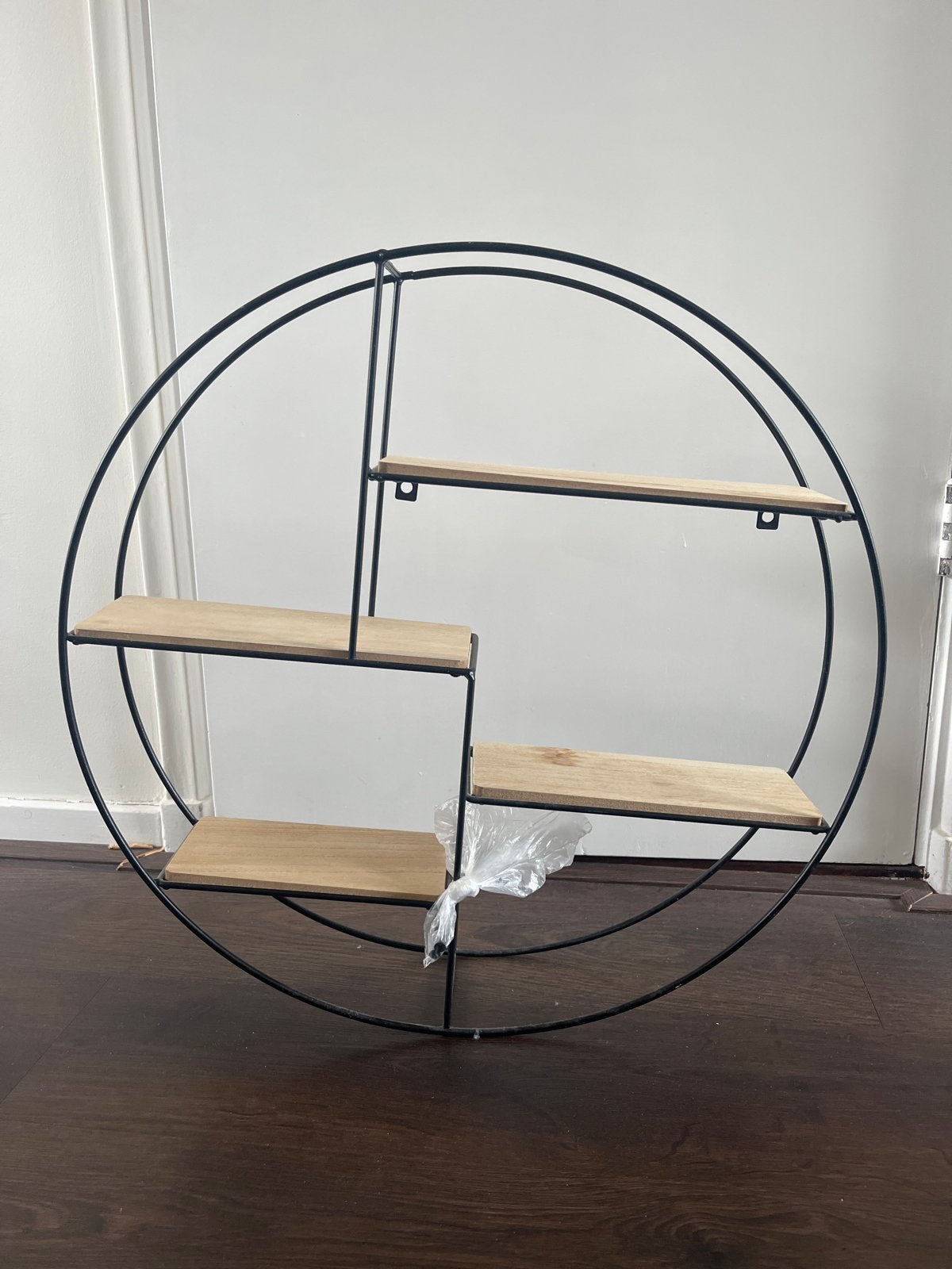 Rond wandrek met houten planken - diameter 55 cm, Ophalen, Zo goed als nieuw