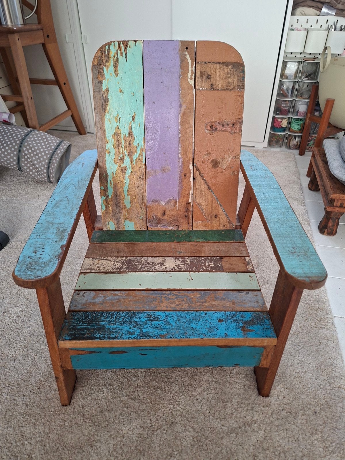 Vintage kinderstoeltje voor binnen of buiten in nieuwstaat, Ophalen, Zo goed als nieuw, Overige typen