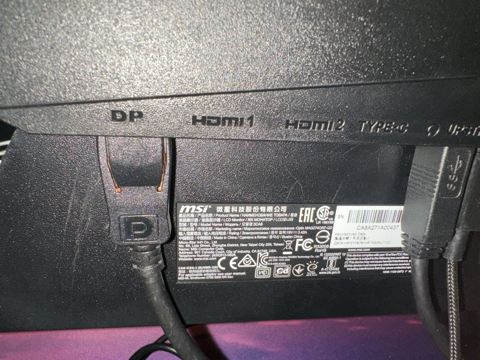 MSI Optix MAG274QRF-QD Gaming Monitor - Zeer Goede Staat, Gaming, Ophalen of Verzenden, Zo goed als nieuw, Quad HD (2K)