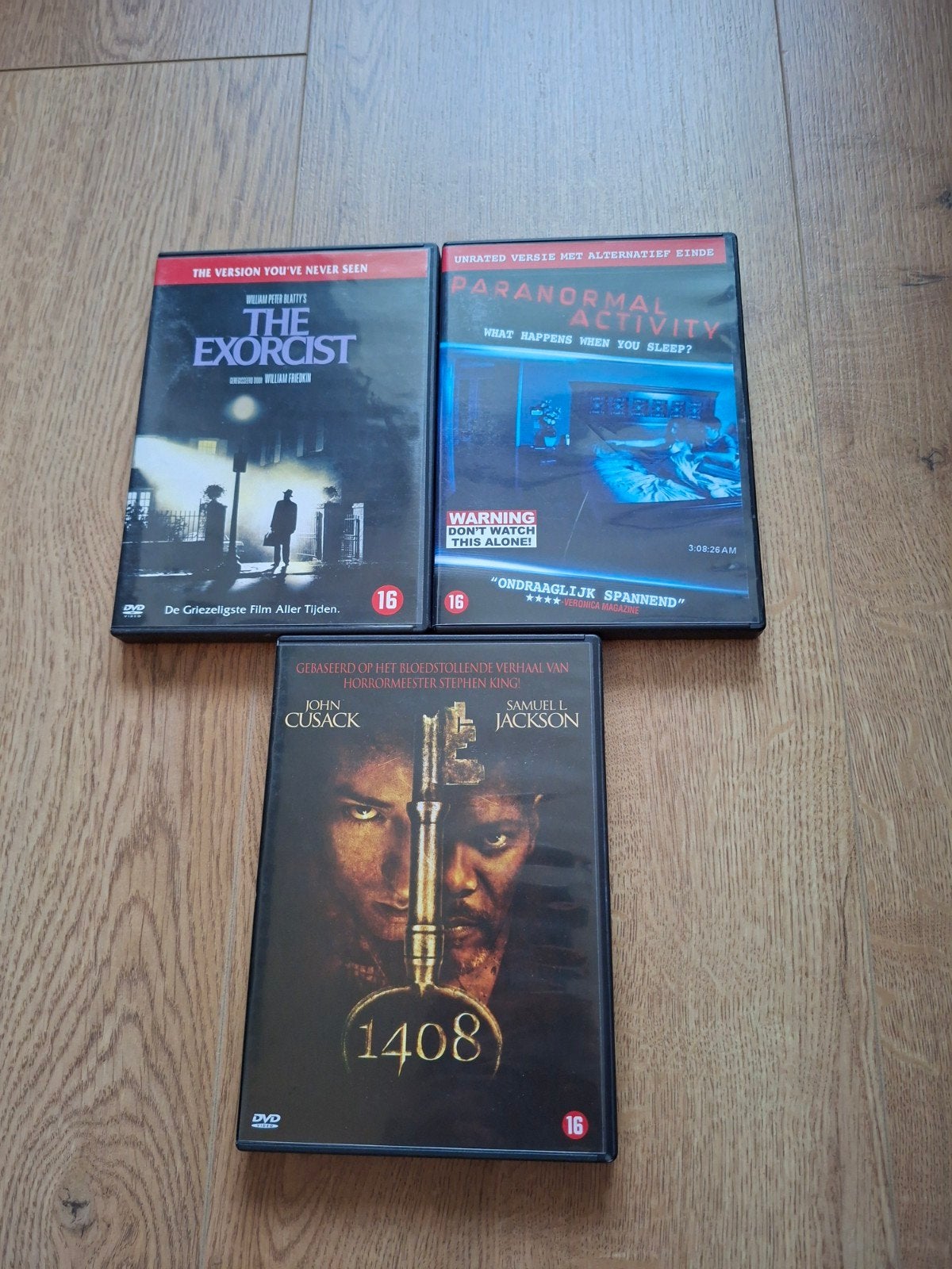Horror DVD Collectie: The Exorcist, Paranormal Activity,1408, Vanaf 16 jaar, Ophalen of Verzenden, Gebruikt, Spoken en Geesten