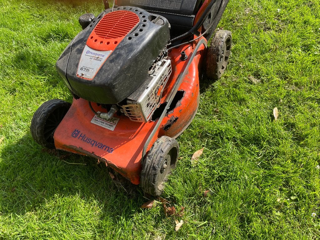 Grasmaaier, Husqvarna, Tuin en Terras, Grasmaaiers, Ophalen, Cirkelmaaier, Gebruikt, Opvangbak