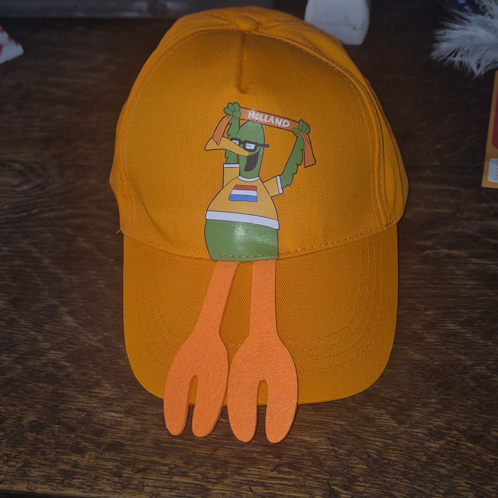 Oranje Holland Pet met Eend en Voetjes - WK/EK Fanartikel, One size fits all, Ophalen of Verzenden, Pet, Onbekend