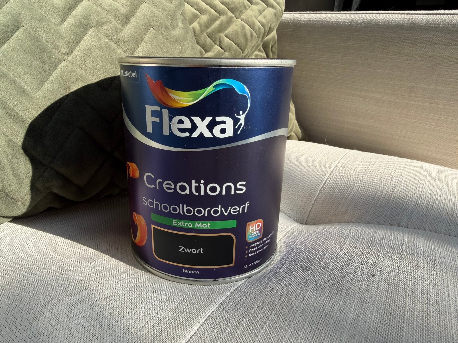 Flexa Creations Schoolbordverf 1 liter (ongeopend), Doe-het-zelf en Verbouw, Verf, Beits en Lak, Zwart, Nieuw, Ophalen of Verzenden