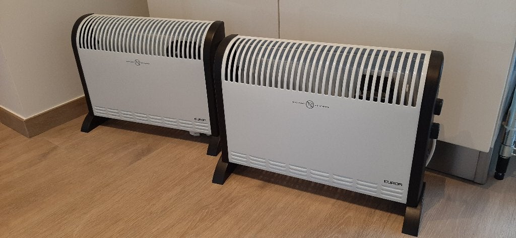 Elektrische convector kachel (Eurom, 2x), Ophalen, 30 tot 80 cm, Kachel, Minder dan 60 cm