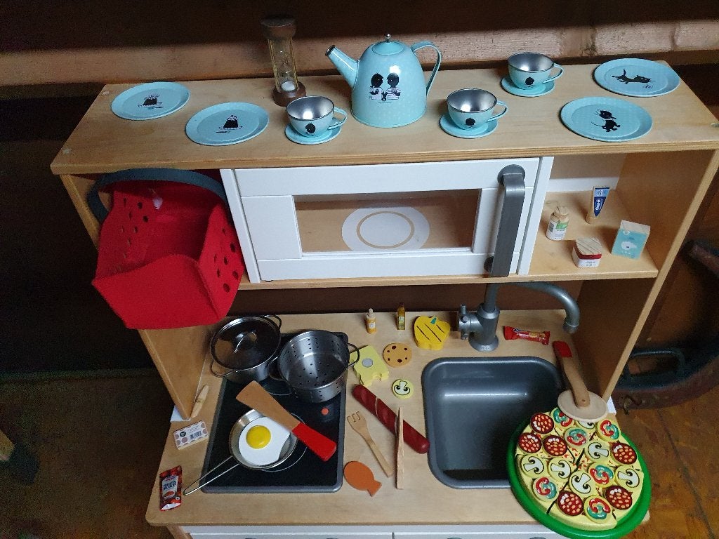 Duktig speelkeuken in Jip&Janneke stijl inkl. pannen, kookge, Ophalen, Zo goed als nieuw, Hout, Speelkeuken