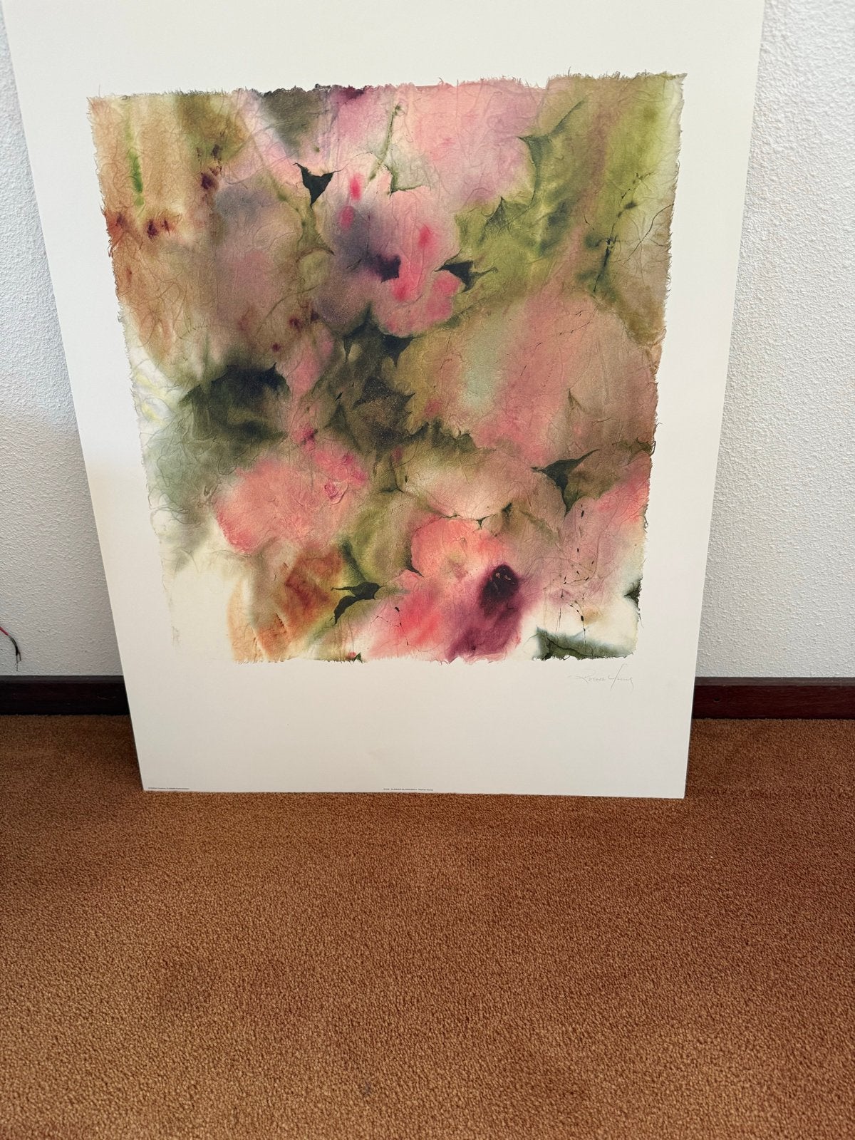 Abstracte bloemen aquarel - Origineel kunstwerk, Ophalen of Verzenden