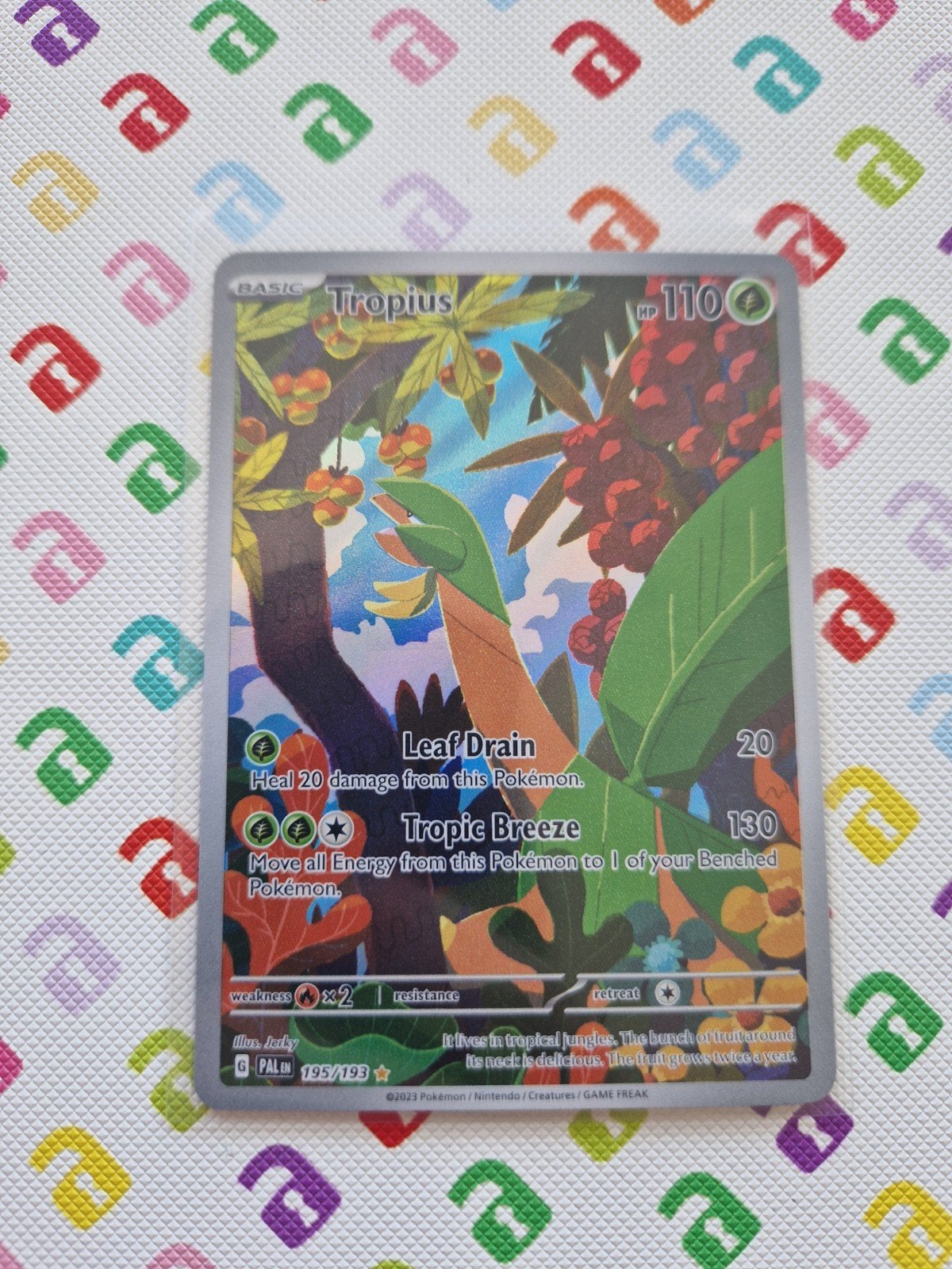 Tropius 195/193 Full Art Pokémon Kaart - Scarlet & Violet, Ophalen of Verzenden, Zo goed als nieuw, Losse kaart