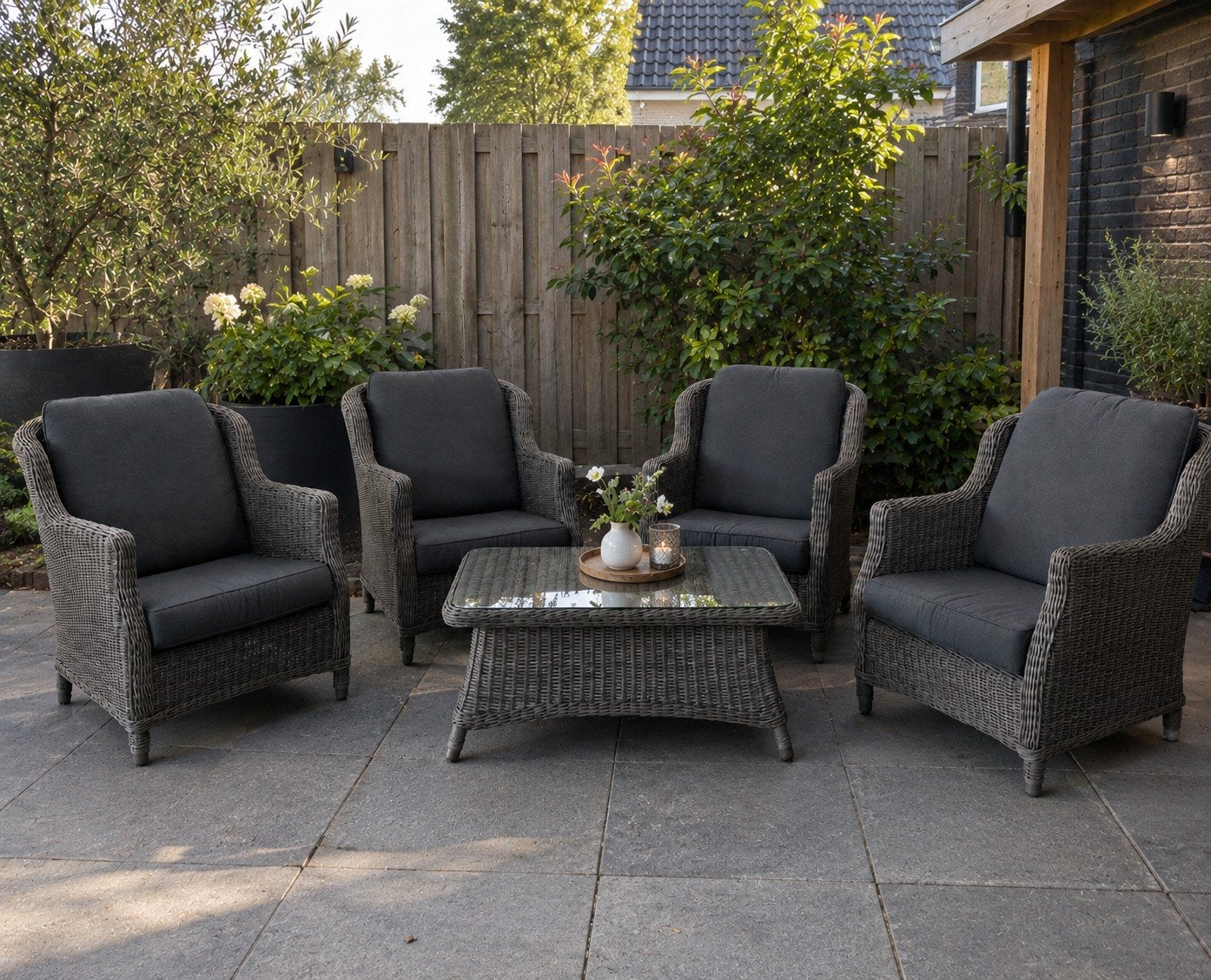 4so brighton loungeset 4 seasons outdoor, Tuin en Terras, Ophalen, 4 zitplaatsen, Bijzettafel, Zo goed als nieuw