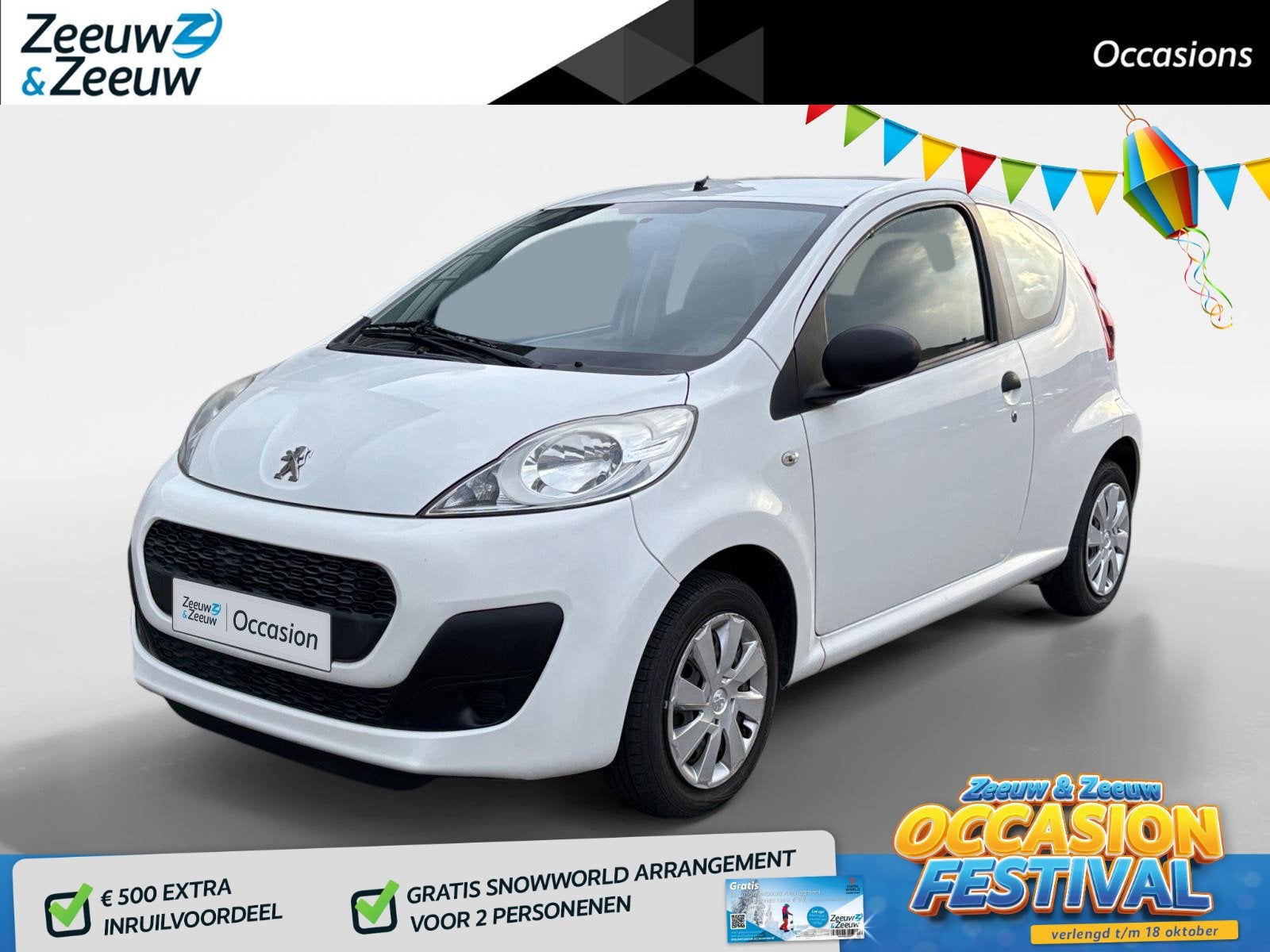 Peugeot 107 1.0 Access Basic | NL-AUTO | LAGE KILOMETERSTAND, Auto's, Voorwielaandrijving, Stof, Gebruikt, 4 stoelen