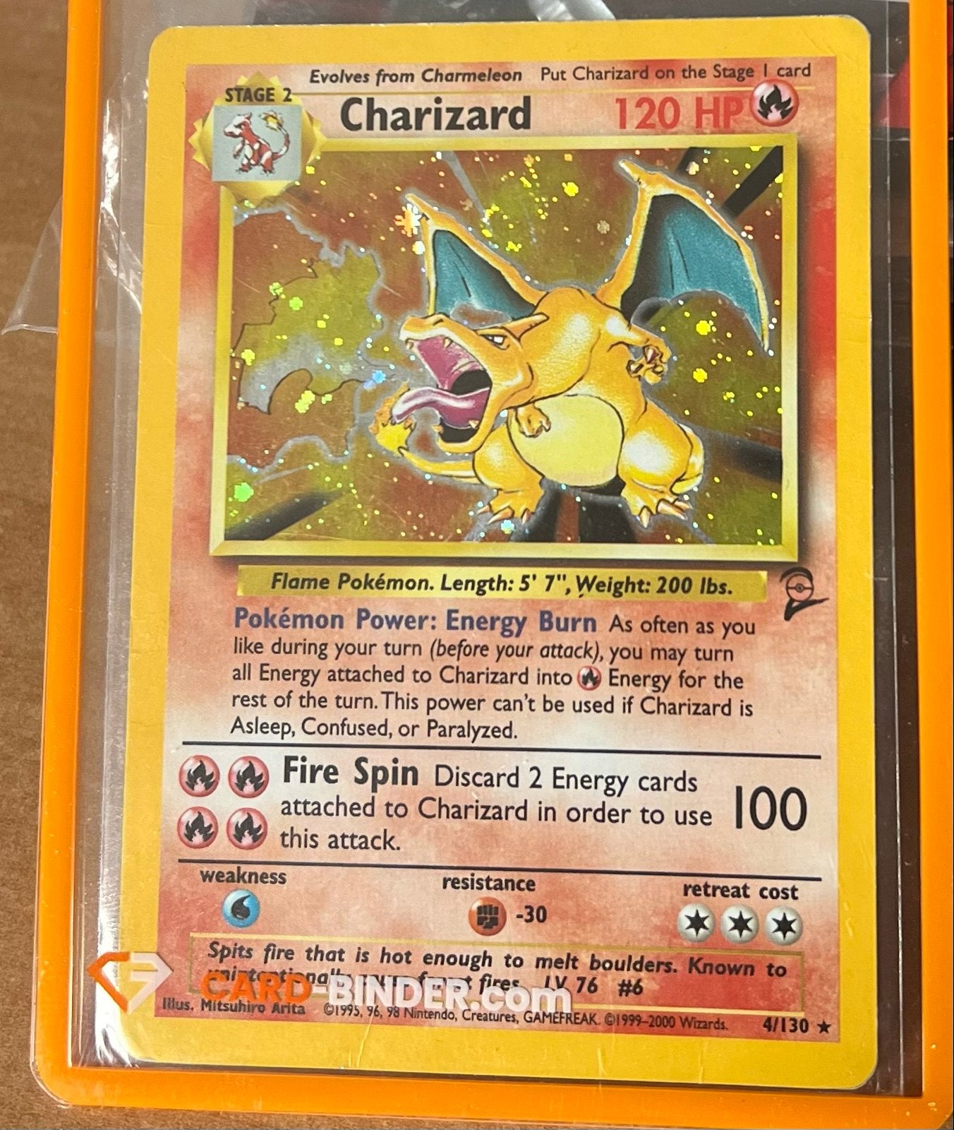 Charizard 4/130 Pokémon kaart - Base Set 2, Ophalen of Verzenden, Zo goed als nieuw, Losse kaart