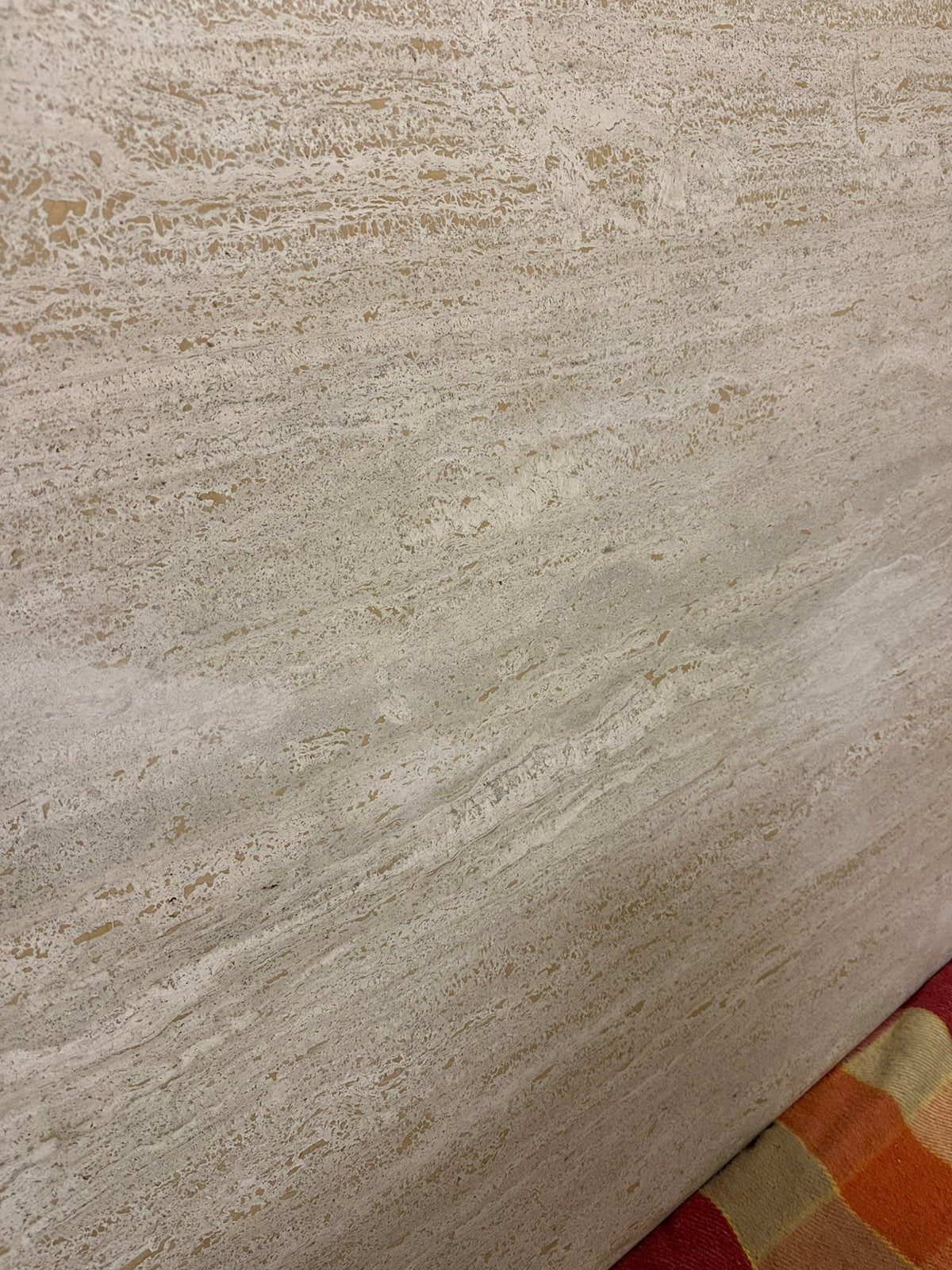 Eettafel travertin vintage rechthoekig, Ophalen, Gebruikt, 200 cm of meer, 50 tot 100 cm