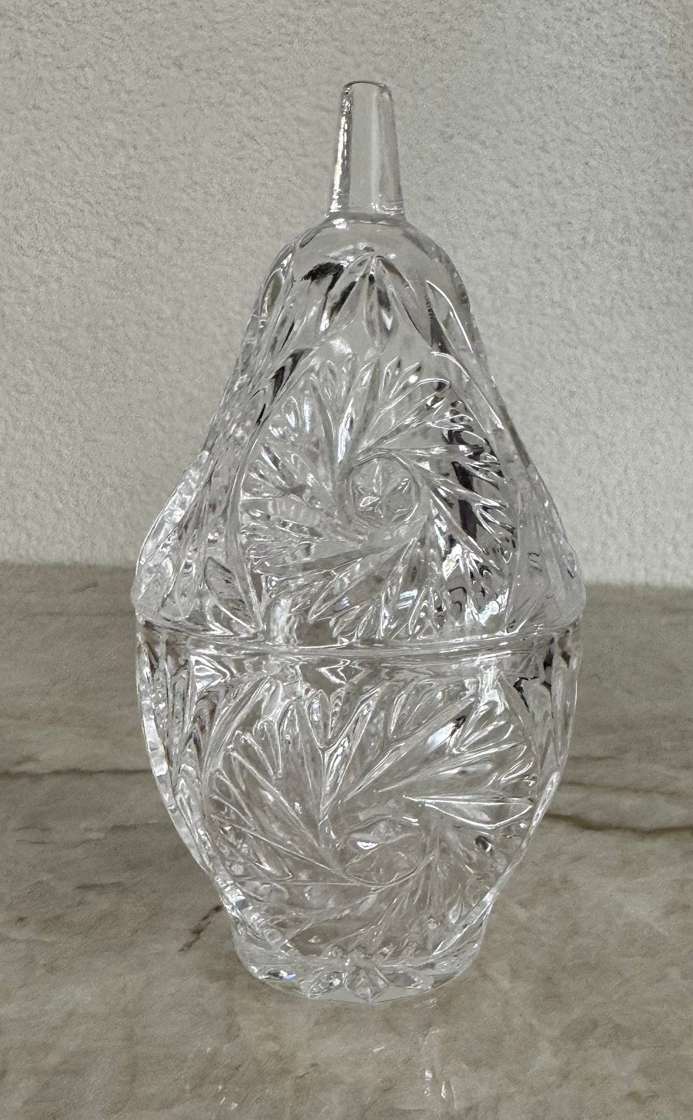 Glaswerk - schitterend glazen peervormig pillendoosje 13 cm, Ophalen of Verzenden