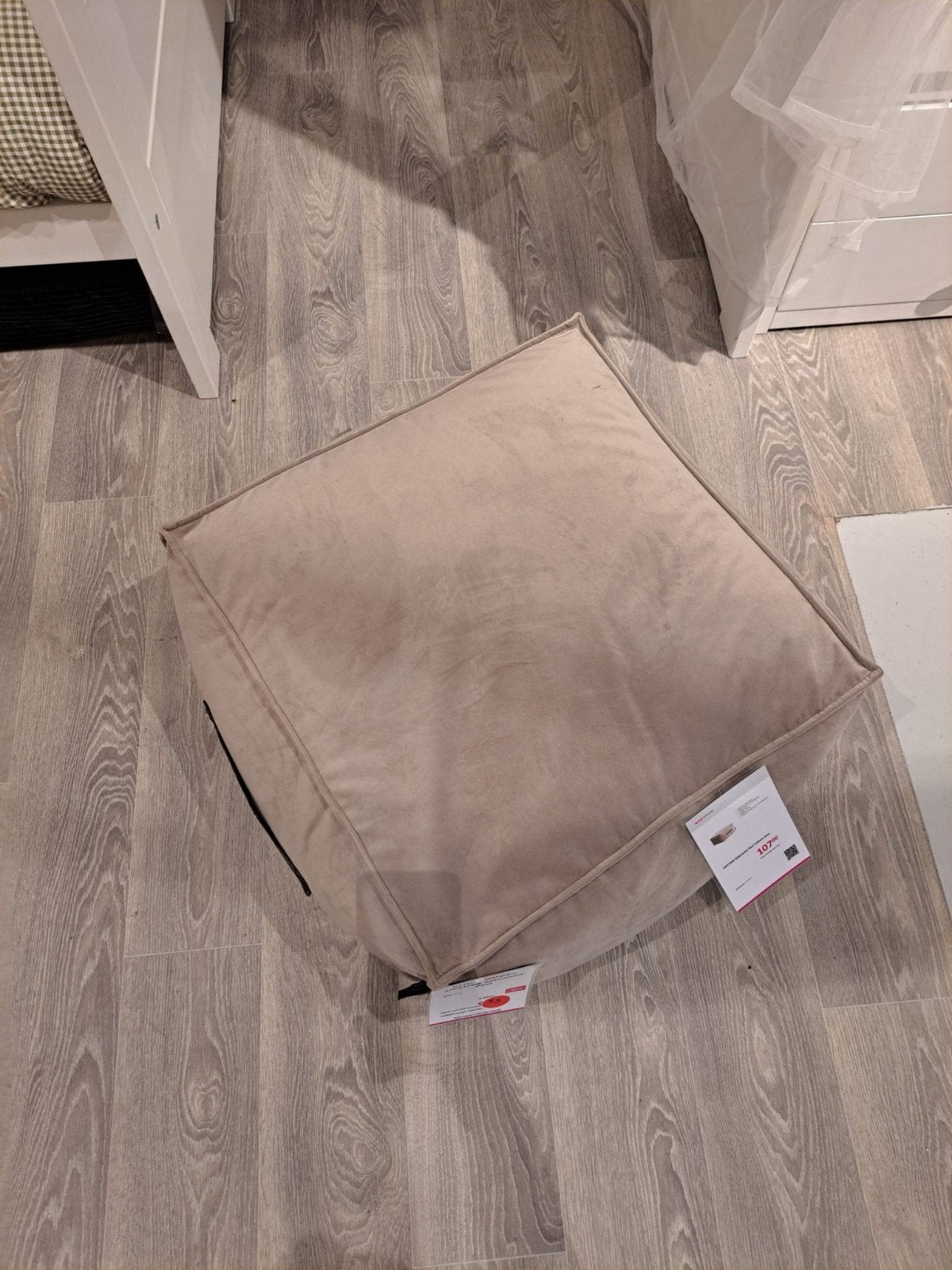 LIFETIME Kidsrooms Poef Velours Grey, Ophalen of Verzenden, Zo goed als nieuw, Stof, 50 tot 75 cm