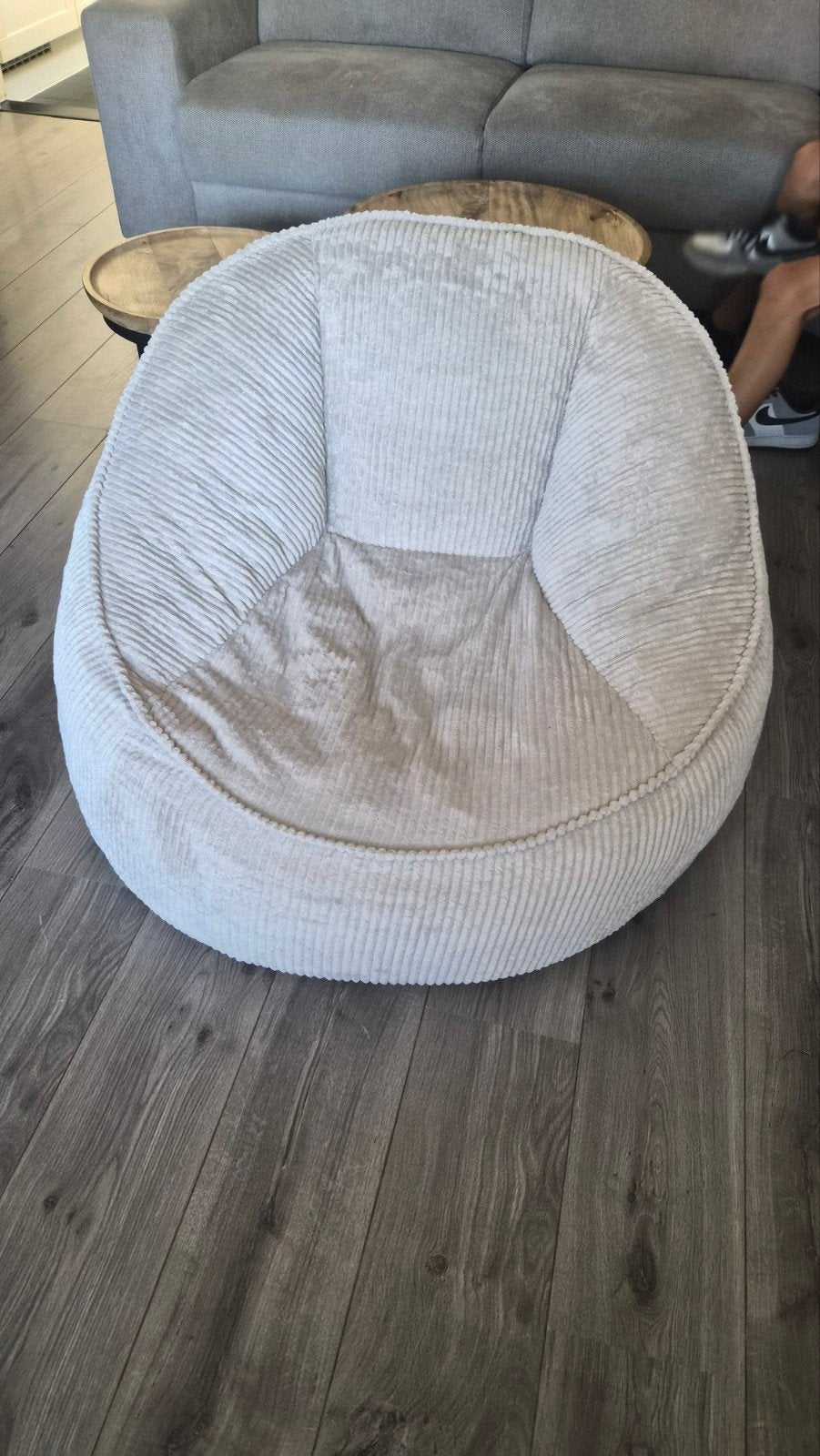 Fauteuil teddy rib, Huis en Inrichting, Zitzakken, Ophalen, Nieuw, Beige