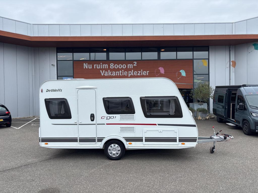 Dethleffs C'Go 415 QL NIEUWSTAAT EN NIEUWE TENT, Caravans en Kamperen, Schokbreker, 750 - 1000 kg, Dethleffs, Dwarsbed